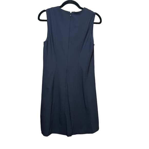 Theory Helaina Sleeveless Shift Dress in Stretch Italian Summer Wool NAVY BLUE - Picture 5 of 13